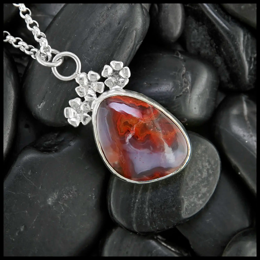 Blooming Plume Agate Pendant