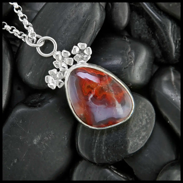 Blooming Plume Agate Pendant