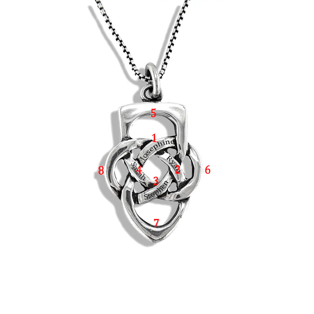 Personalized Father's Knot Pendant or Key Ring in Sterling Silver