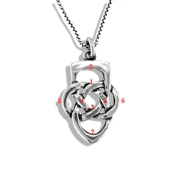 Personalized Father's Knot Pendant or Key Ring in Sterling Silver