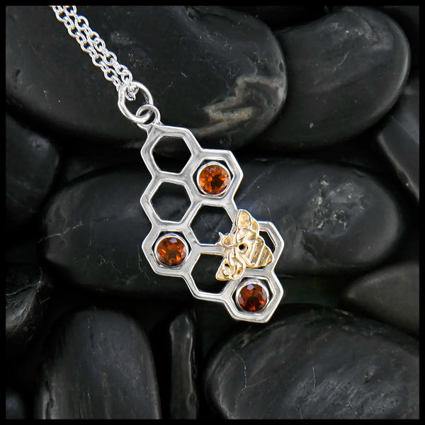 Citrine Honeycomb Pendant