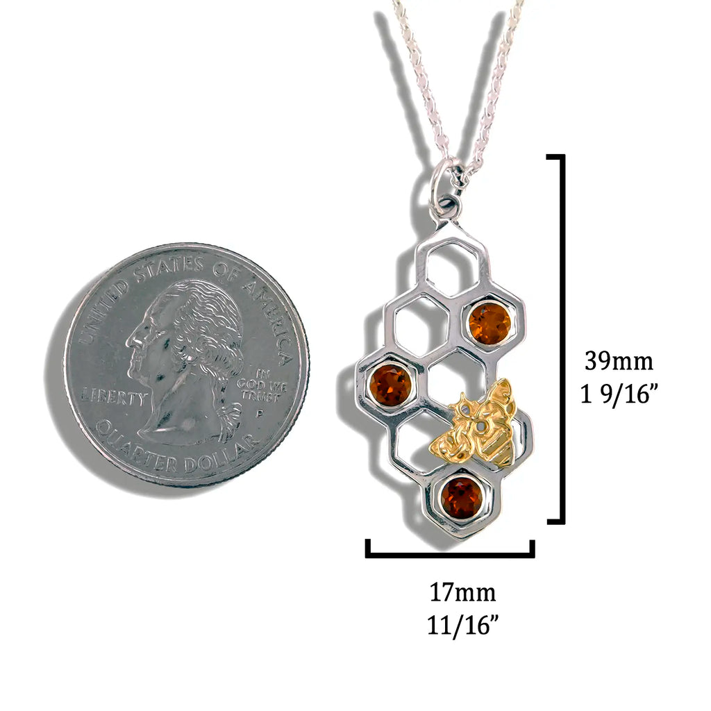 Citrine Honeycomb Pendant