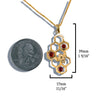 Orange Sapphire Honeycomb Pendant in Gold