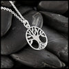 Oval Family Tree Pendant in Silver