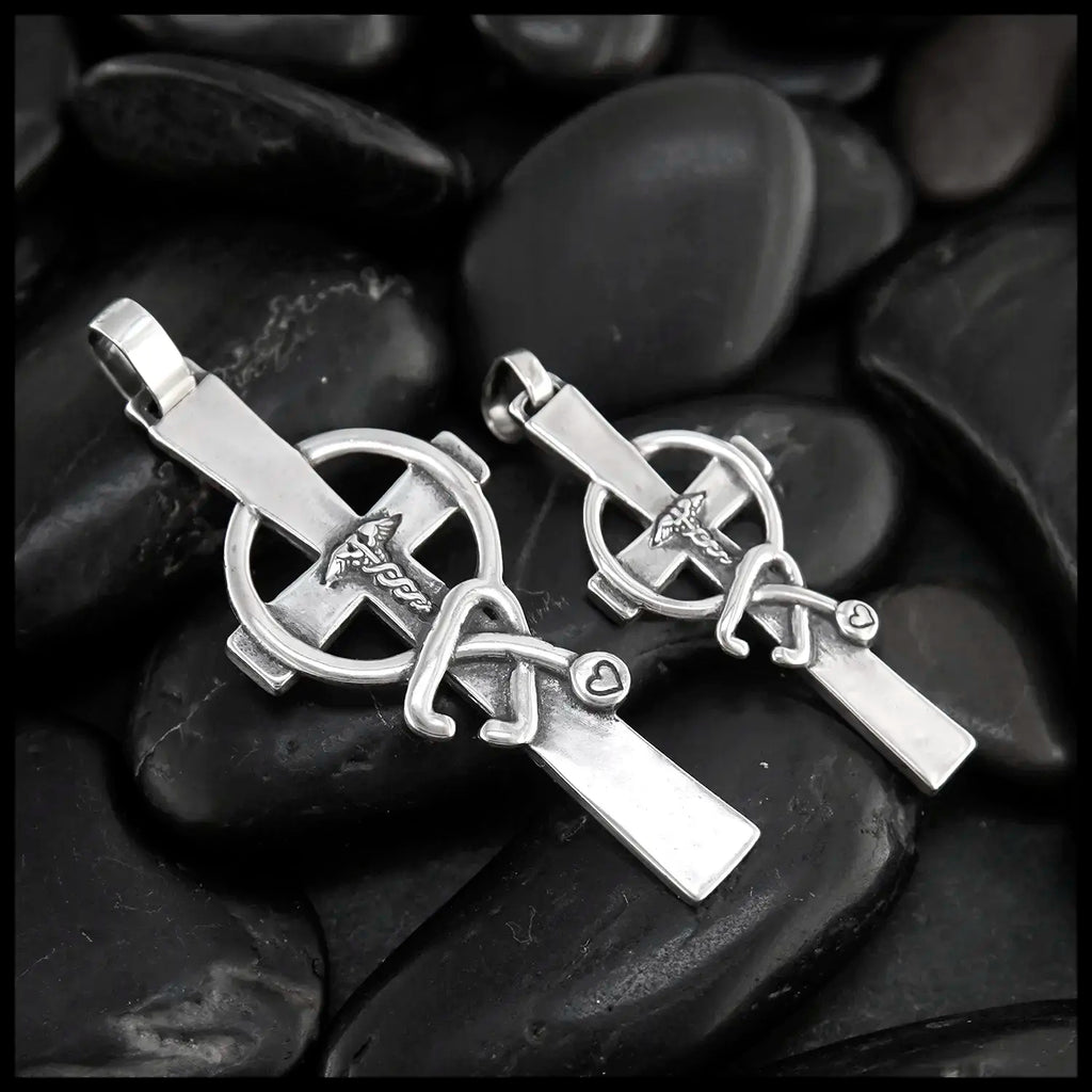 Caring Cross Pendant in Sterling Silver