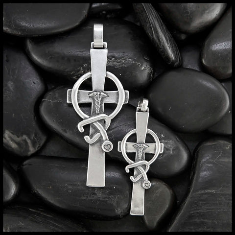 Caring Cross Pendant in Sterling Silver