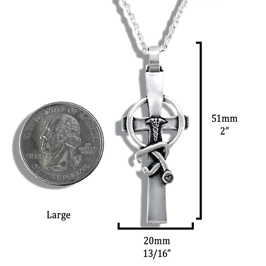Caring Cross Pendant in Sterling Silver