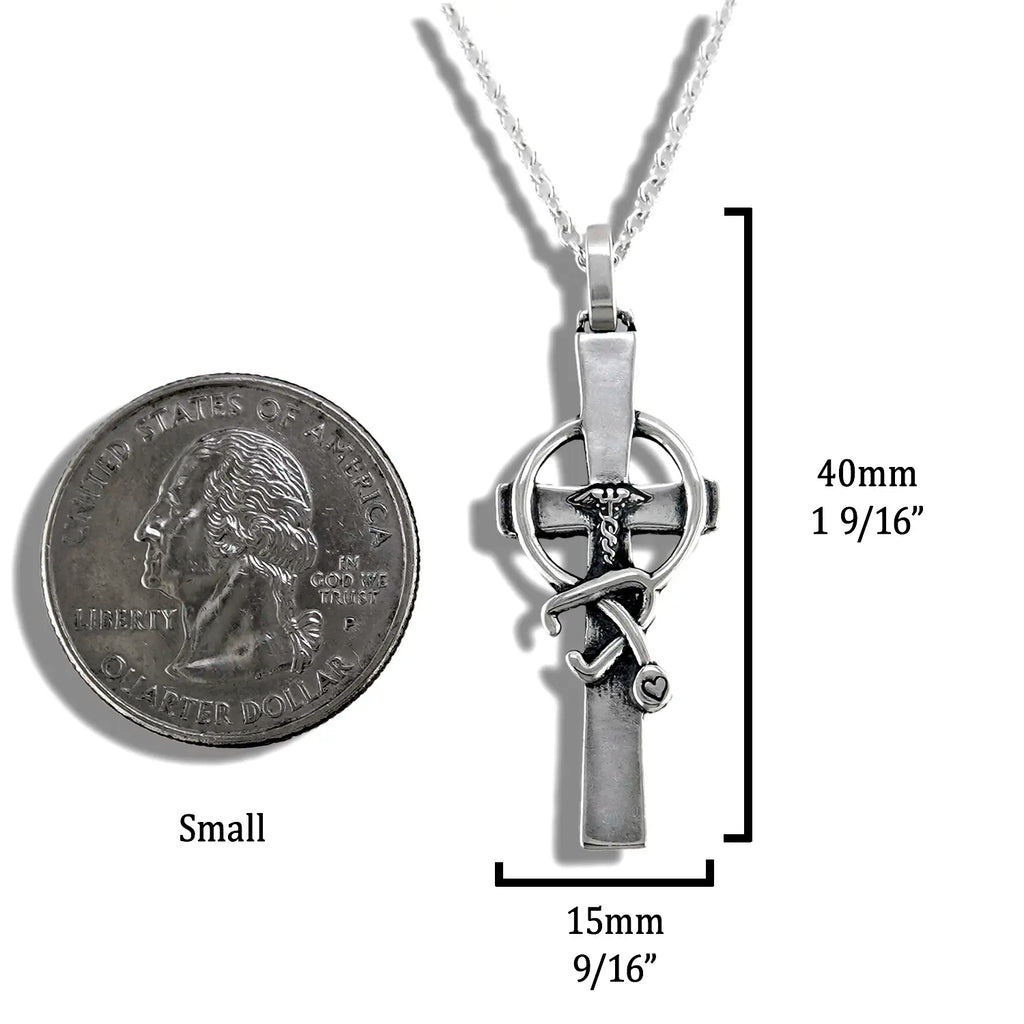 Caring Cross Pendant in Sterling Silver