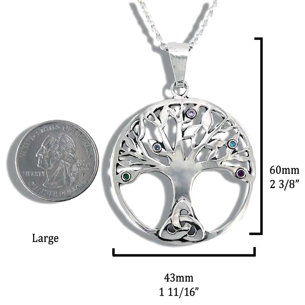 Celtic Family Tree Pendant in Silver