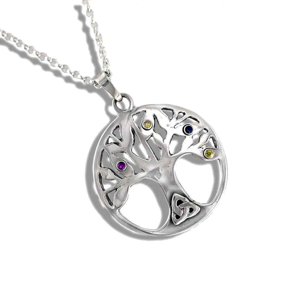 Celtic Family Tree Pendant in Silver