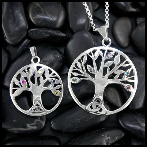 Celtic Family Tree Pendant in Silver