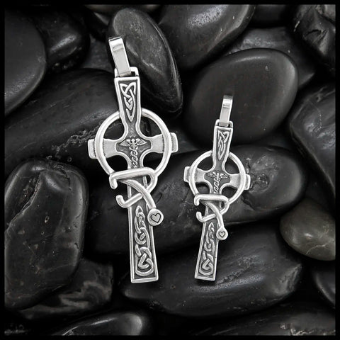 Celtic Caring Cross Pendant in Sterling Silver