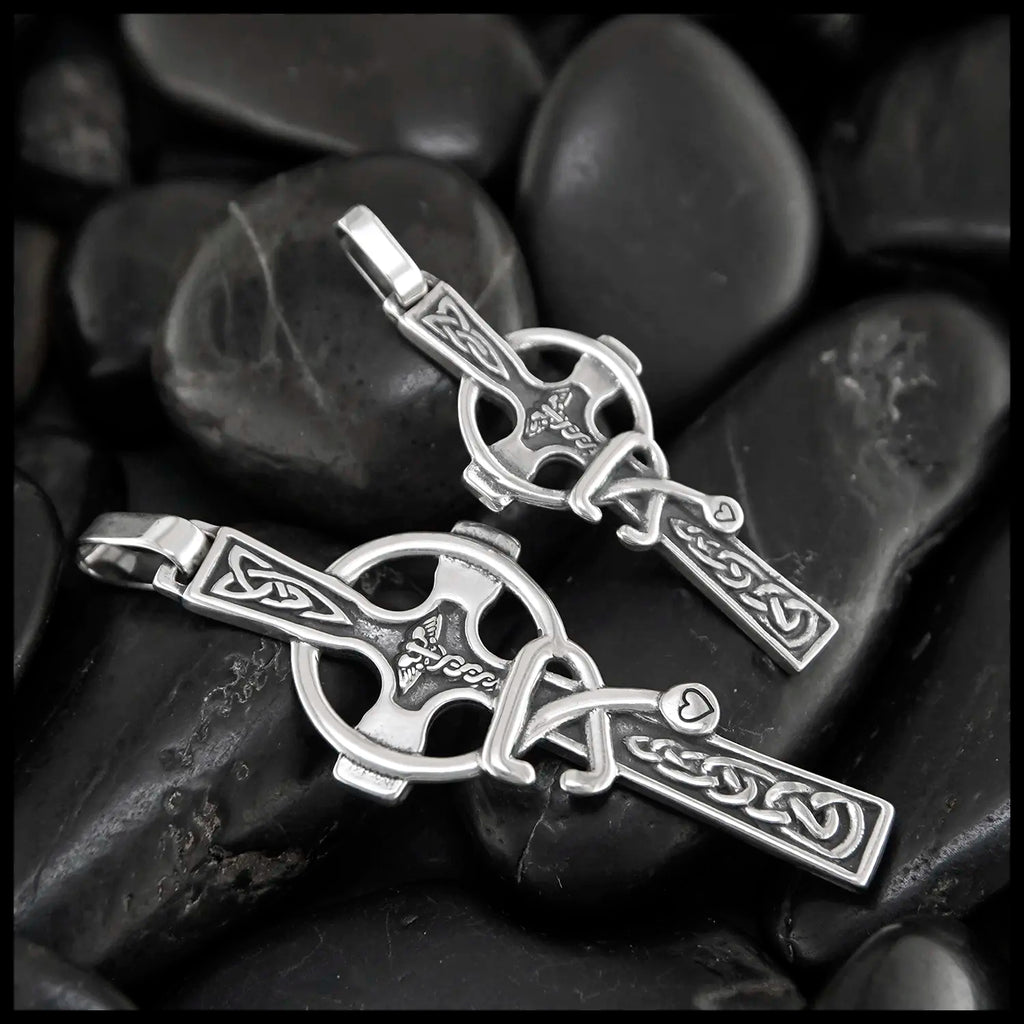 Celtic Caring Cross Pendant in Sterling Silver