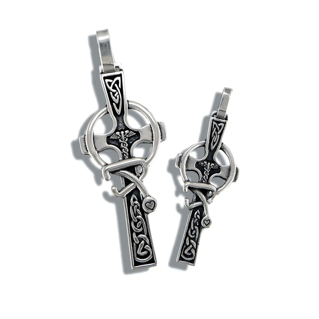 Celtic Caring Cross Pendant in Sterling Silver