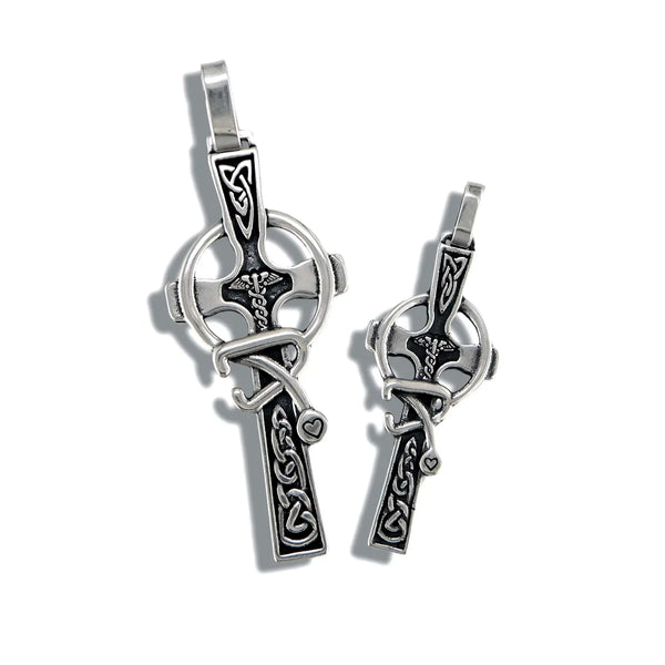 Celtic Caring Cross Pendant in Sterling Silver