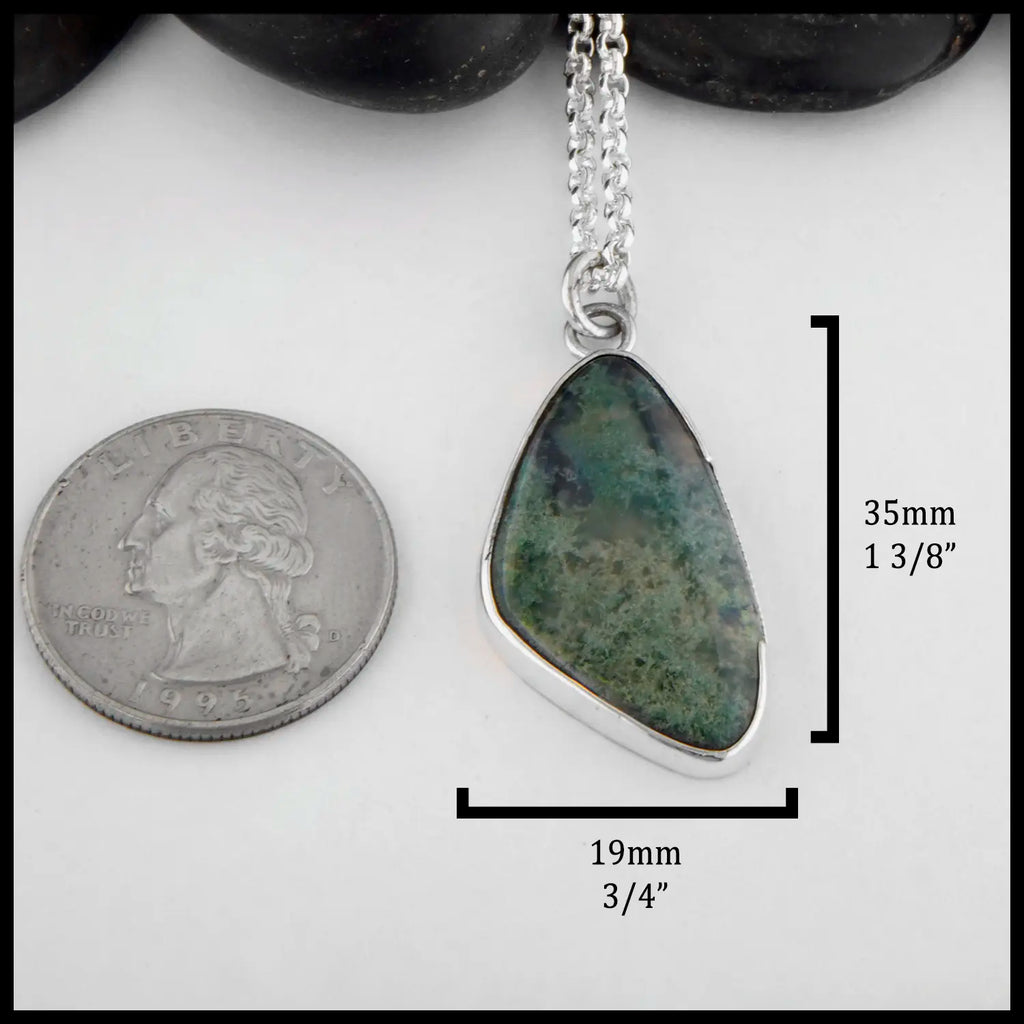 The Measurements of this pendant are 35mm or 1 3/8 inches Tall and 19mm or 3/4 inch Wide