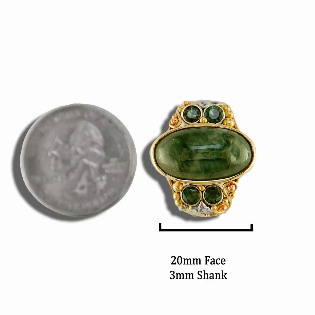 Mossy Green Sapphire Custom Frame Ring