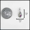 The measurements of this pendant are: 19mm or 3/4" Tall and 3/8" or 10mm 
