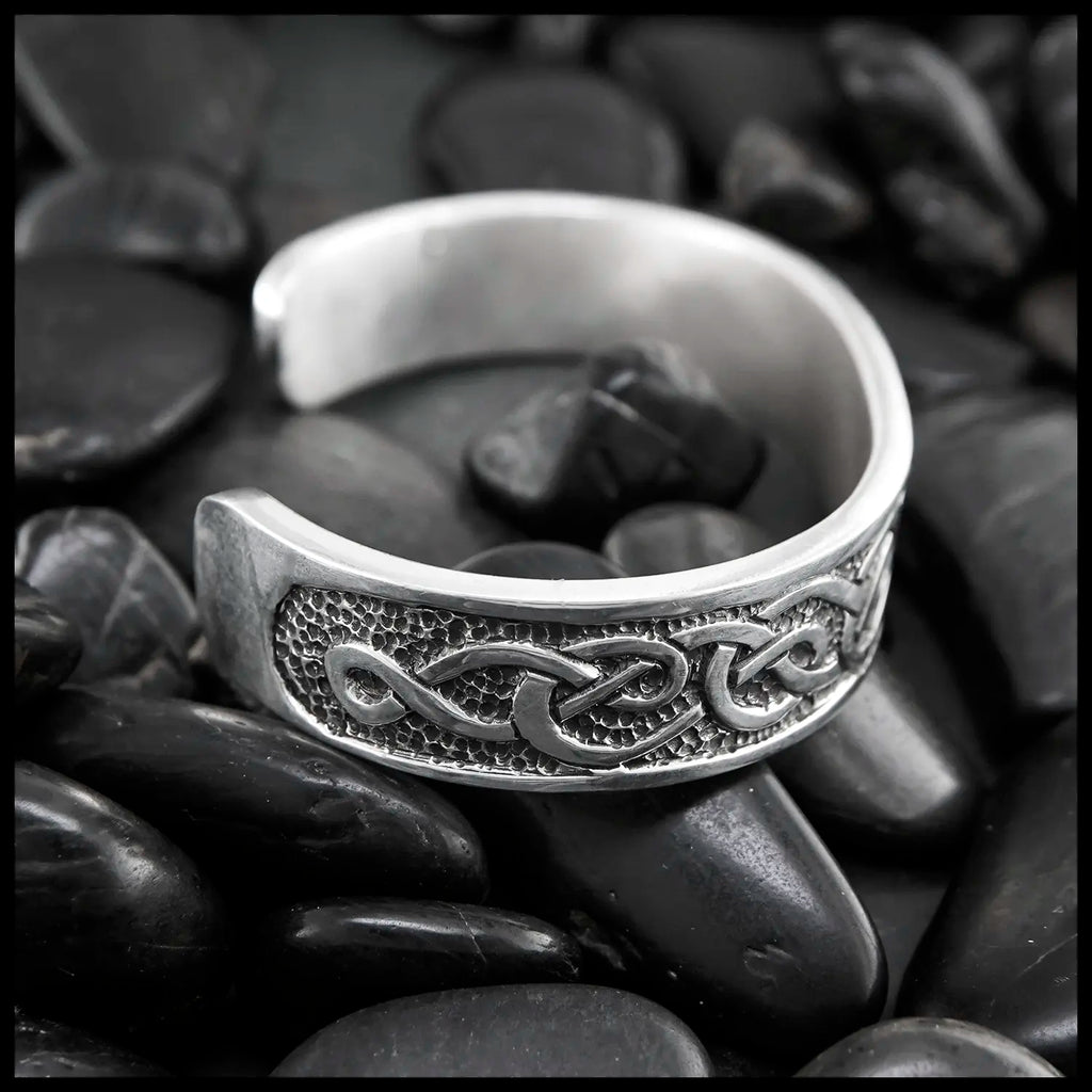 Celtic Heart Knot Cuff Bracelet in Sterling Silver