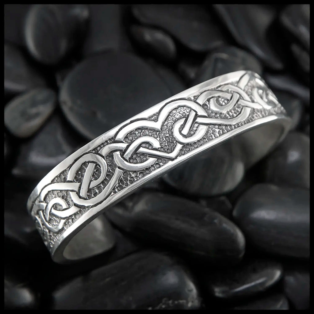 Celtic Heart Knot Cuff Bracelet in Sterling Silver