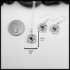 Rhodolite Garnet Trinity Heart Limited Edition Set. The measurements are: 19mm or 3/4" Tall and 15mm or 5/8" Wide.