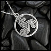 Ruth Black Triskele Pendant in Sterling Silver