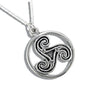 Ruth Black Triskele Pendant in Sterling Silver