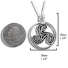 Ruth Black Triskele Pendant in Sterling Silver
