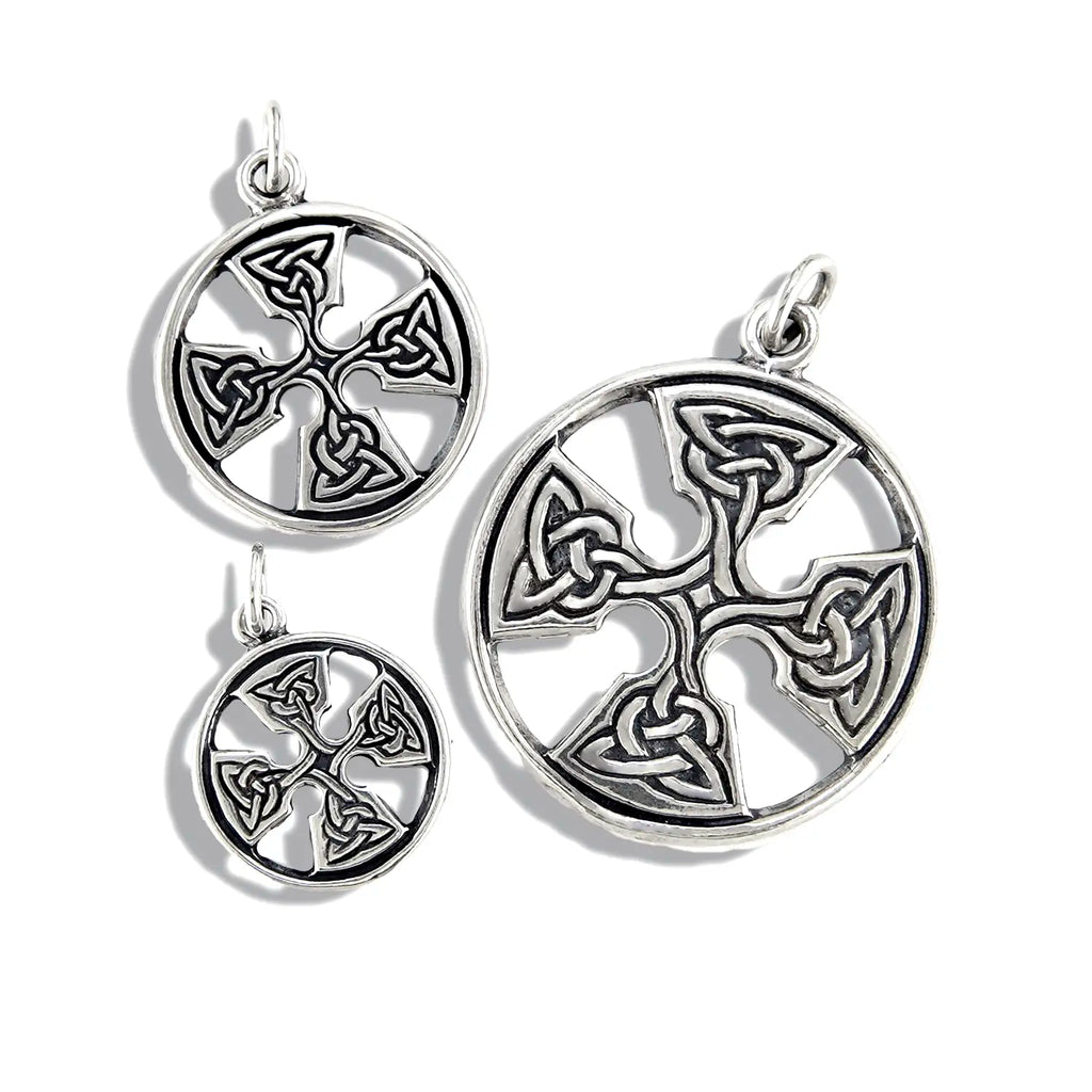 Medallion Cross Pendants in Sterling Silver