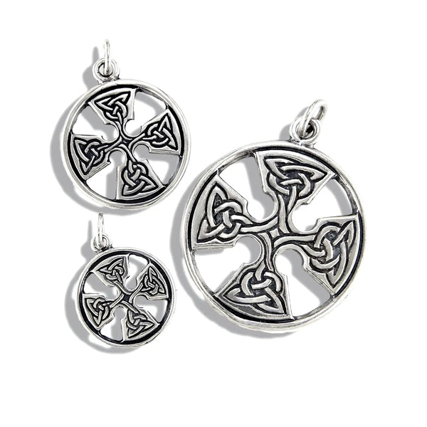Medallion Cross Pendants in Sterling Silver