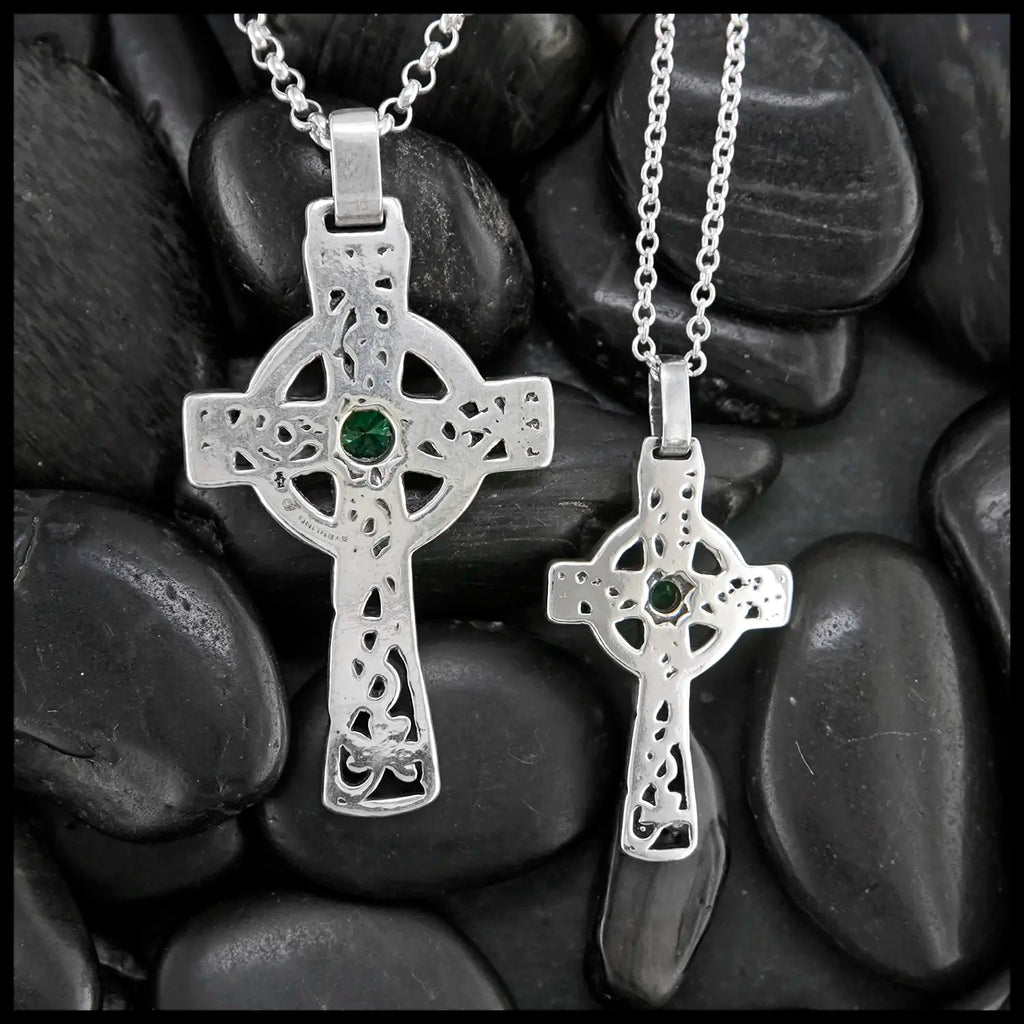 Celtic Shamrock Cross with Gemstones
