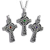 Celtic Shamrock Cross with Gemstones
