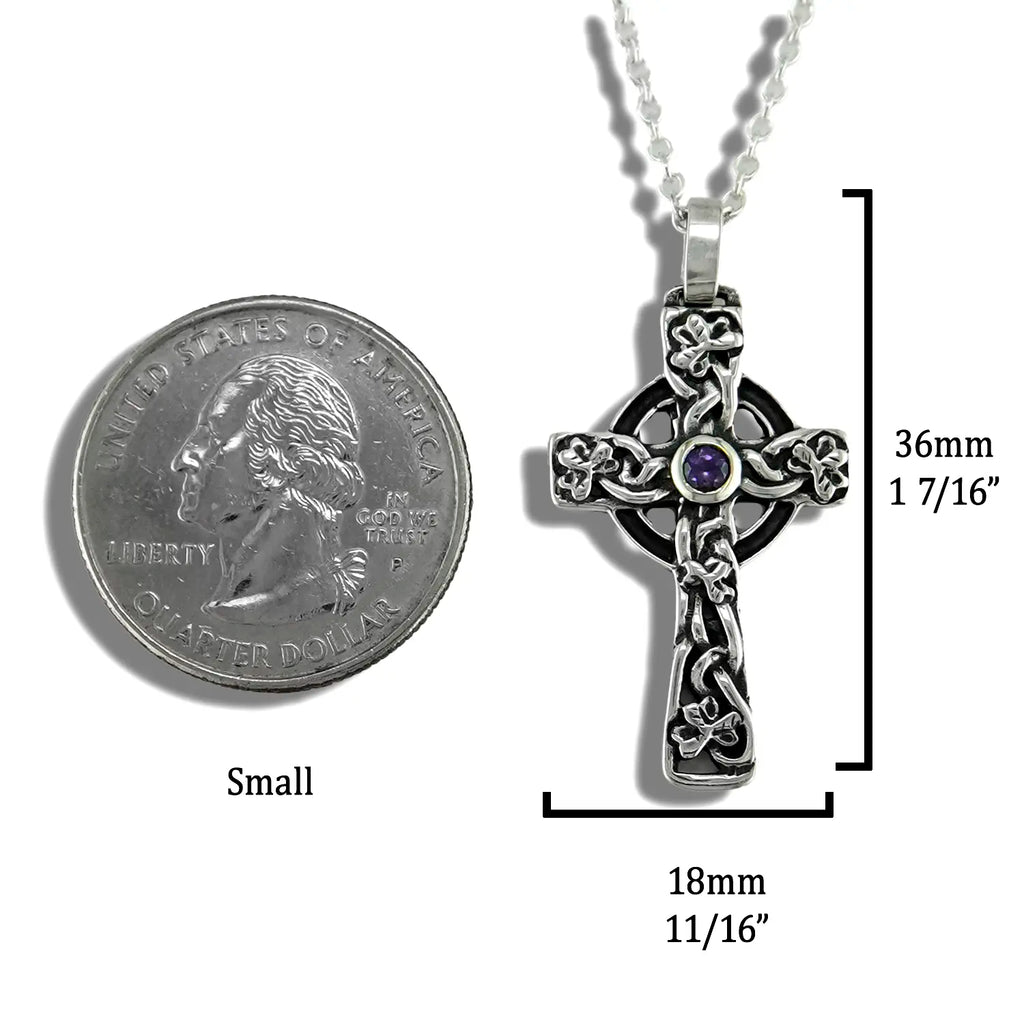 Celtic Shamrock Cross with Gemstones