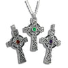 Celtic Shamrock Cross with Gemstones