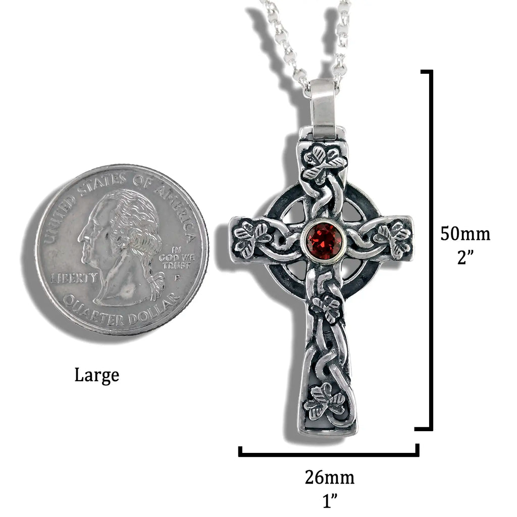 Celtic Shamrock Cross with Gemstones