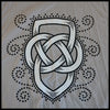 Black and white Father's knot design on a Light Gray T-Shit