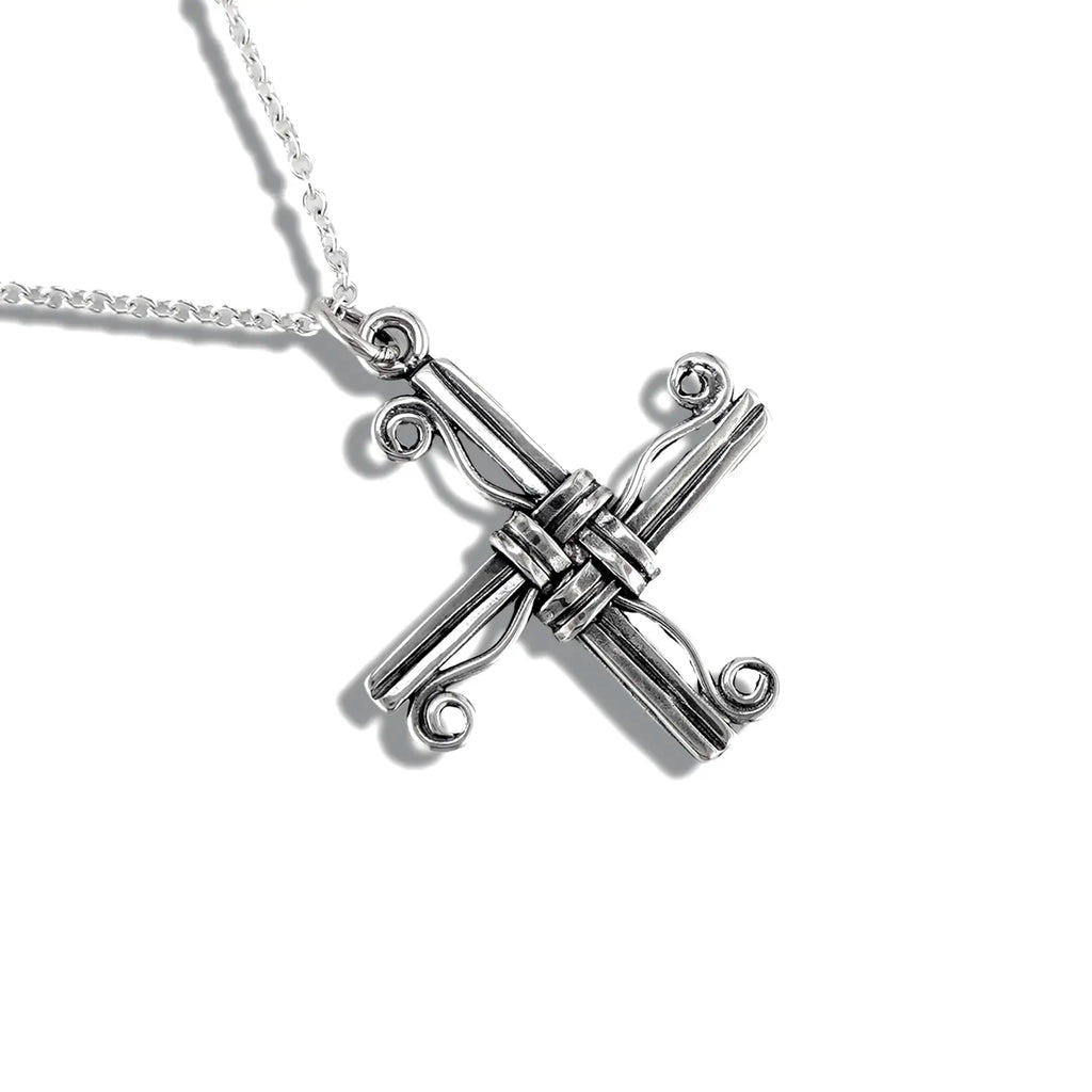 St. Brigid's Swirl Cross in Sterling Silver