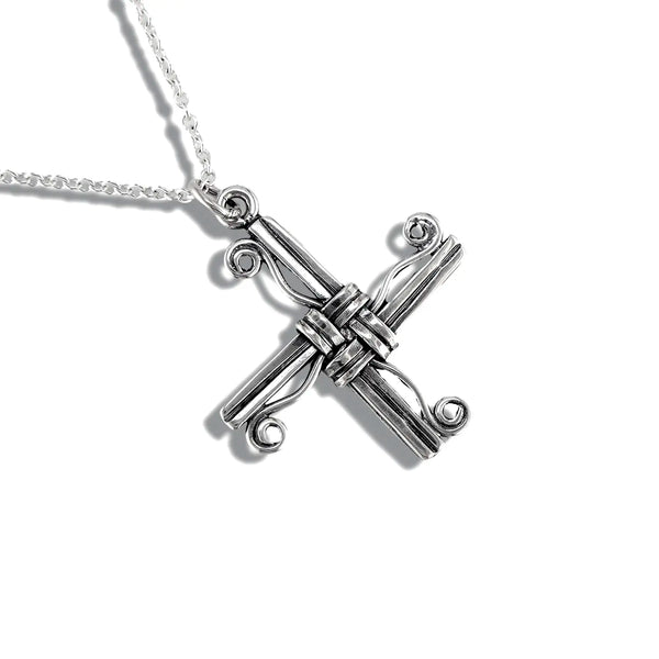 St. Brigid's Swirl Cross in Sterling Silver