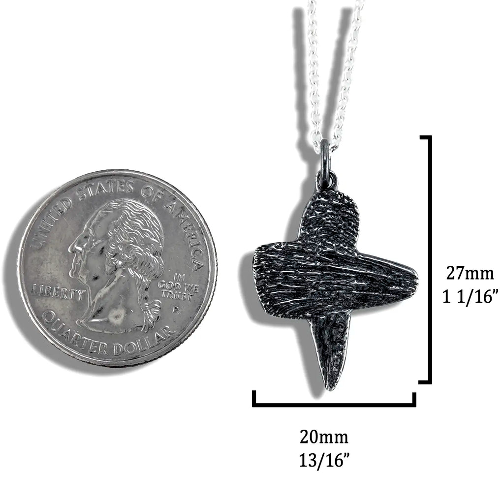 Ash Cross Pendant in Sterling Silver