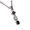 Garnet, White topaz, and Blue Topaz Patriotic pendant in Sterling Silver