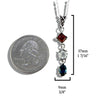 Garnet, White topaz, and Blue Topaz Patriotic pendant in Sterling Silver