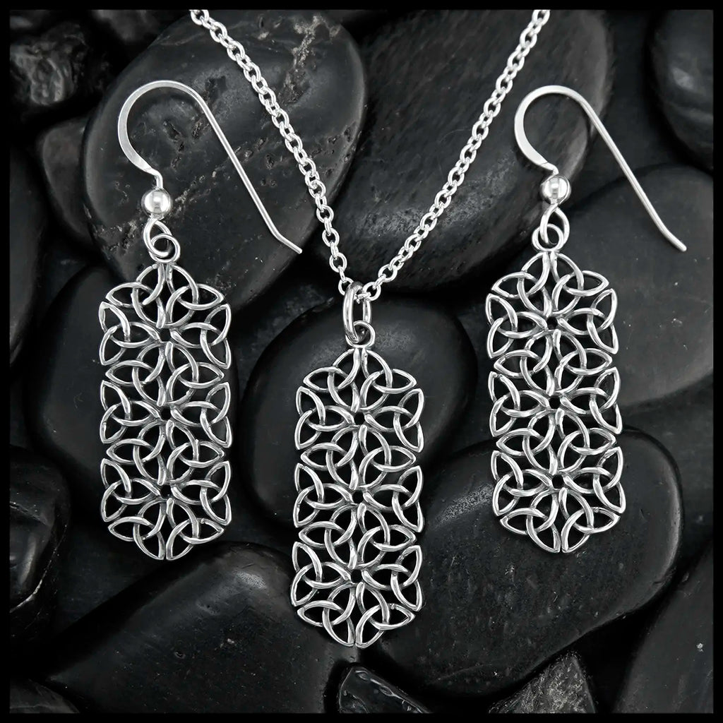 The Manu Pendant and Earring Set in Sterling Silver