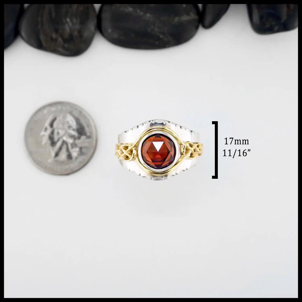 17mm face cigar signet style band on white background