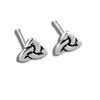 Simple Triquetra Post Earrings in Silver