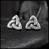Simple Triquetra Post Earrings in Silver