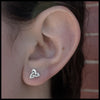 Simple Triquetra Post Earrings in Silver