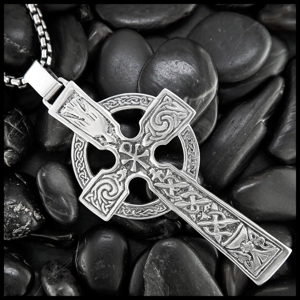 Colum Cille Pectoral Cross Pendant in Sterling Silver
