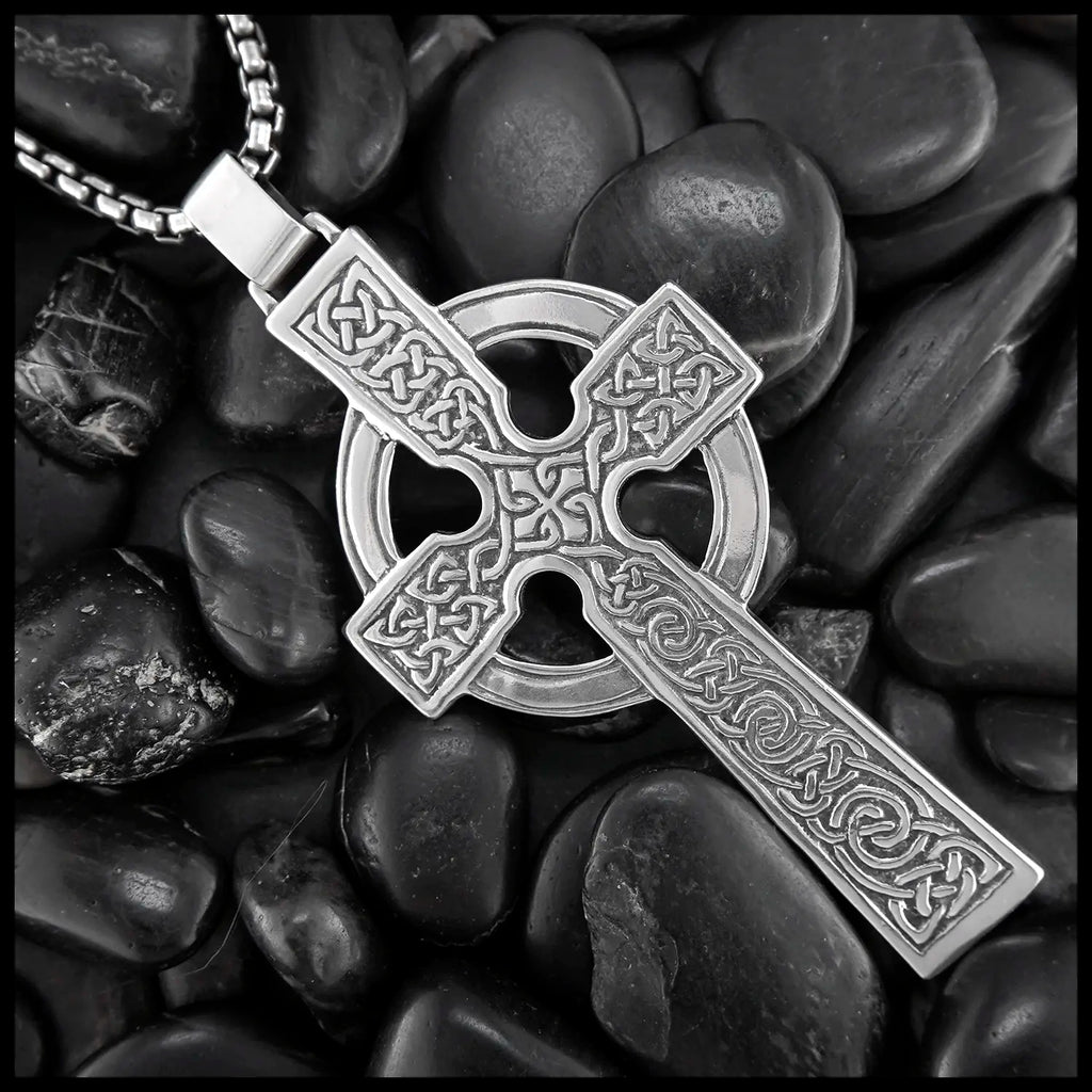 Colum Cille Pectoral Cross Pendant in Sterling Silver