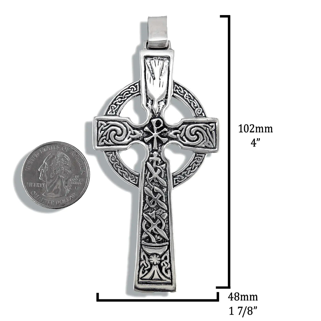 Colum Cille Pectoral Cross Pendant in Sterling Silver