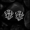 Scottish Thistle Post Earrings in Silver